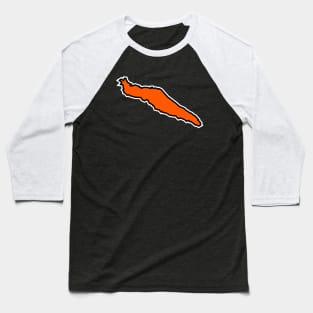 Texada Island Orange Outlined Silhouette - Simple and Classic Tangerine Flavour - Texada Island Baseball T-Shirt